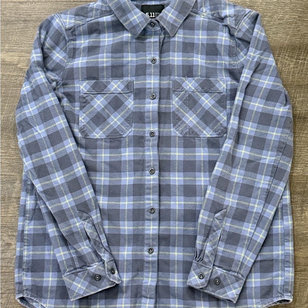 5.11 Tactical Blue Plaid Button Down Shirt